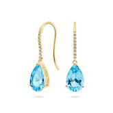 Blue Topaz & Diamond Earrings (18ct) - Dracakis Jewellers